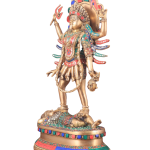 Pure Brass Kali Mata Four Arms - Meenakari Stonework 18 Inch | Divine Protection Murti | Jaipurio
